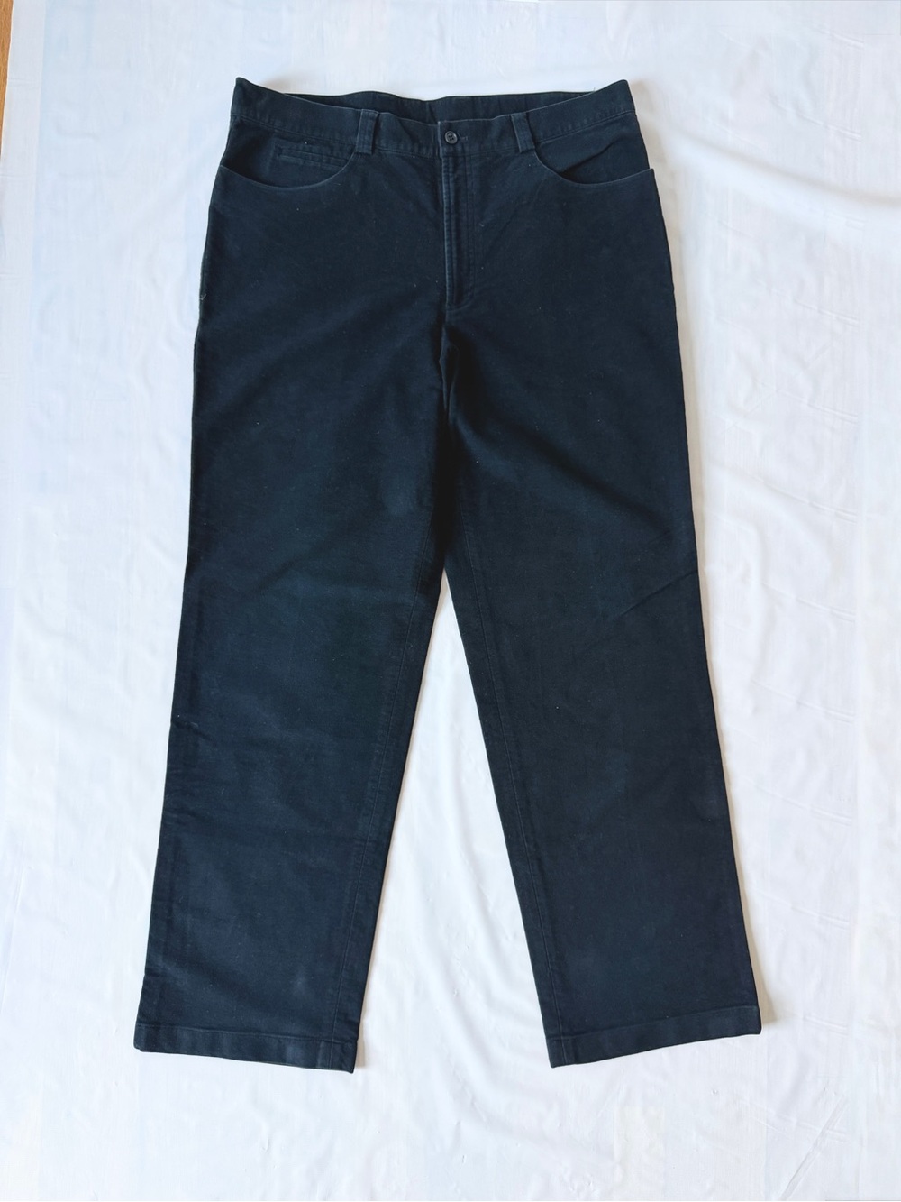 Cerruti 1881 Shapes Pants Black Brushed Cotton Moleskin Men's Size 54 W36